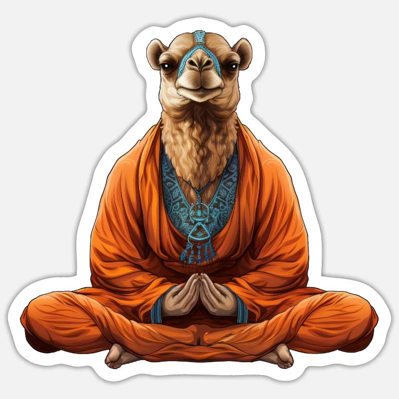 Yogi Kamel - Sticker Größe S (10 x 10 cm) - Mattweiß