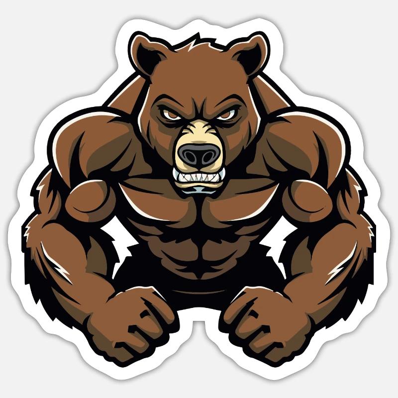 Bande dessinée ours - Sticker taille S (10 x 10 cm) - blanc mat