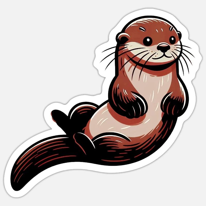 Otter - Sticker size S (10 x 10 cm) - white matte