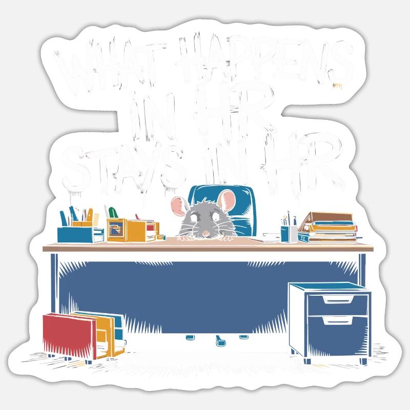 Ce qui se passe dans les RH reste dans les RH - Sticker taille S (10 x 10 cm) - blanc mat