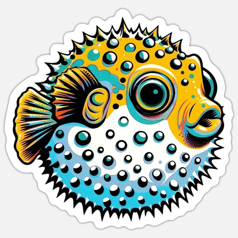 Blowfish - Sticker size S (10 x 10 cm) - white matte