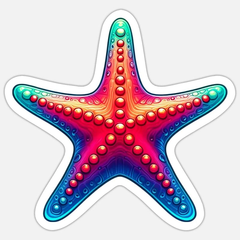Seestern - Sticker Größe S (10 x 10 cm) - Mattweiß