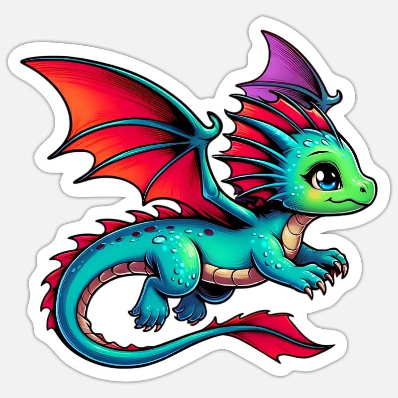 Dragon - Sticker size S (10 x 10 cm) - white matte