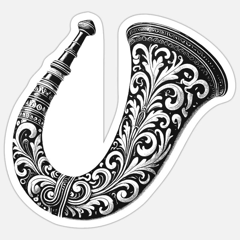 Bugle - Sticker size S (10 x 10 cm) - white matte