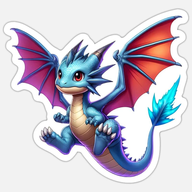 Drache - Sticker Größe S (10 x 10 cm) - Mattweiß