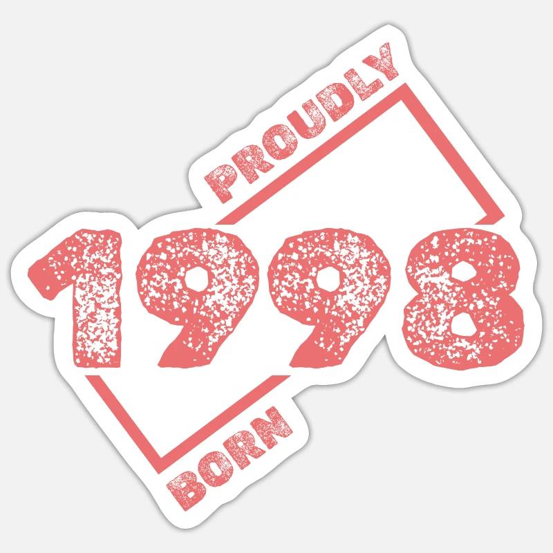 Idée cadeau 1998 - Sticker taille S (10 x 10 cm) - blanc mat