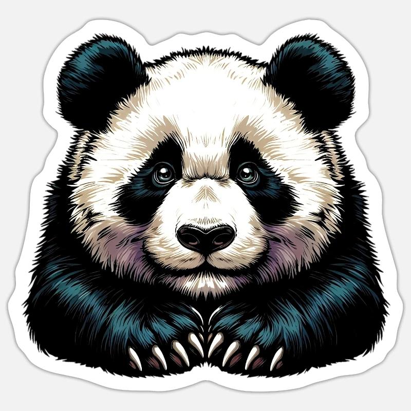 Panda - Sticker Größe S (10 x 10 cm) - Mattweiß