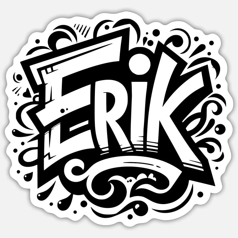 Erik Surname First Name Graffiti Sticker size S (10 x 10 cm)