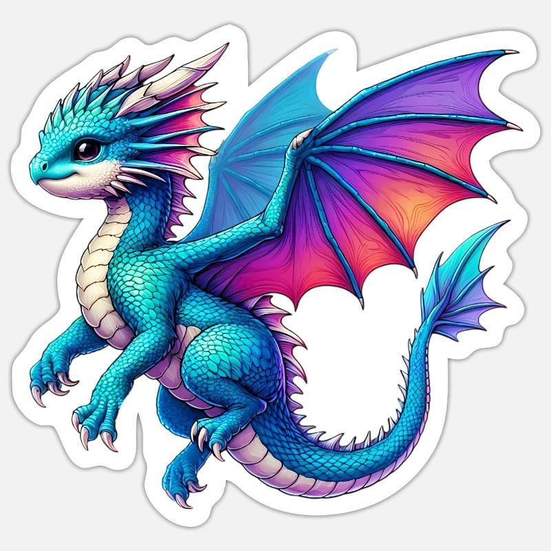 Dragon - Sticker size S (10 x 10 cm) - white matte