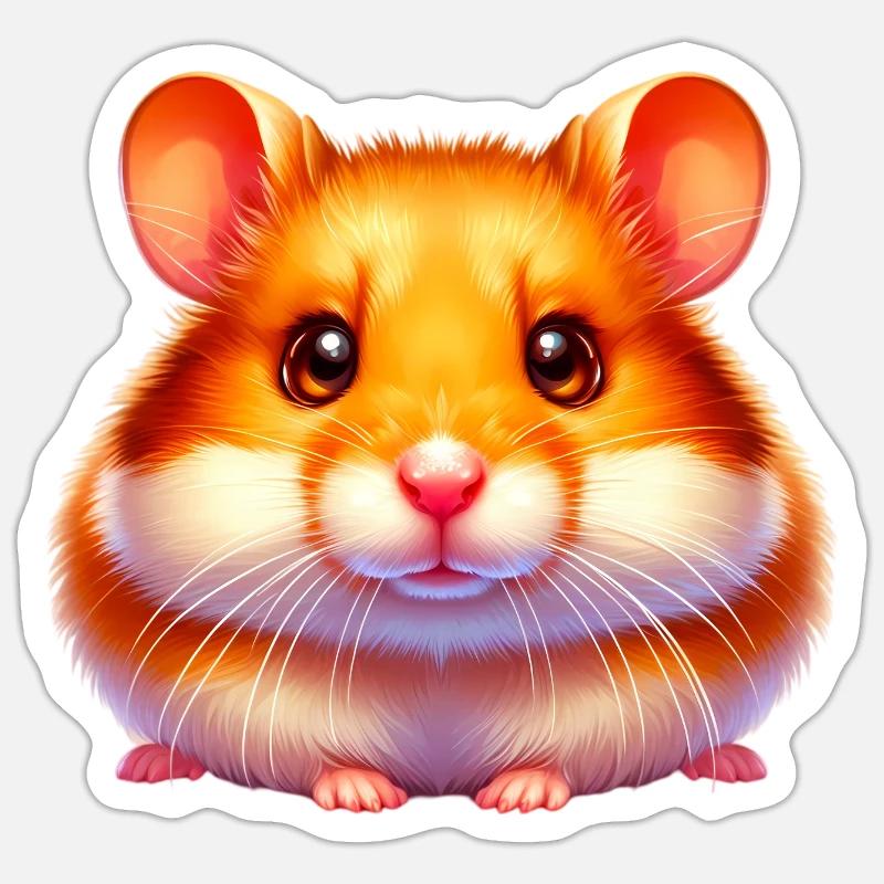 Hamster - Sticker Größe S (10 x 10 cm) - Mattweiß