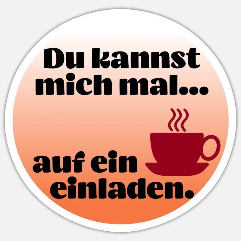 auf ein Käffchen - Sticker Größe S (10 x 10 cm) - Mattweiß