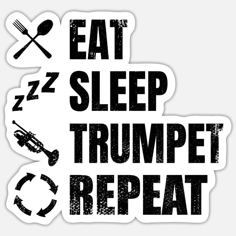 Trumpeter Routine - Sticker size S (10 x 10 cm) - white matte