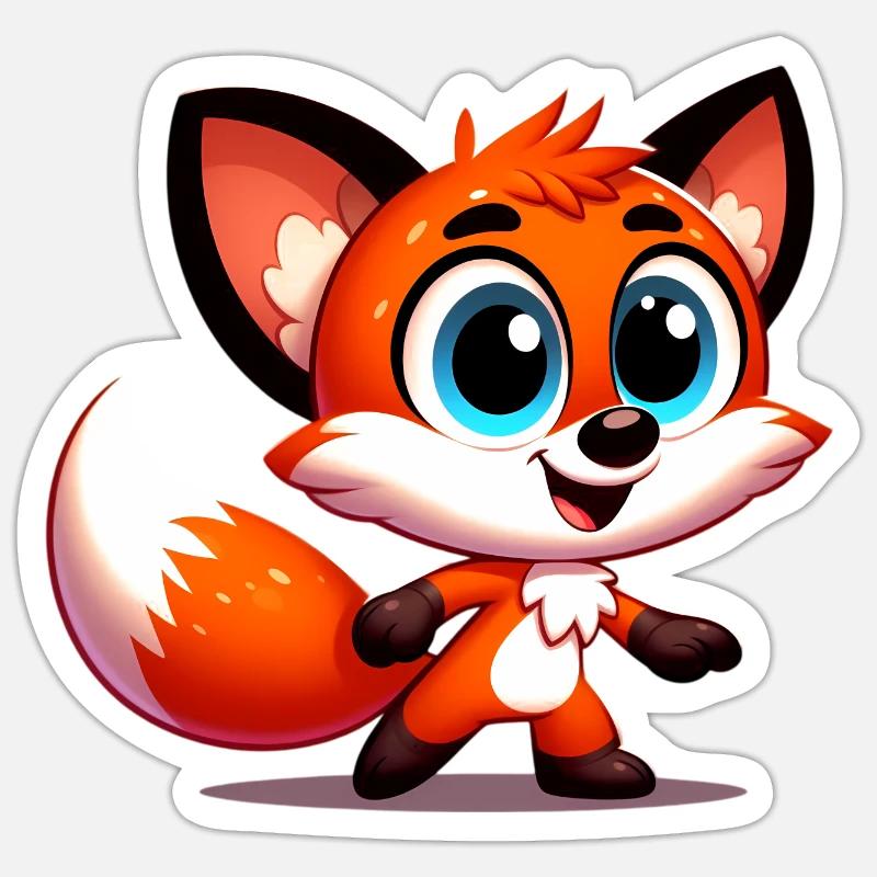 Fuchs - Sticker Größe S (10 x 10 cm) - Mattweiß