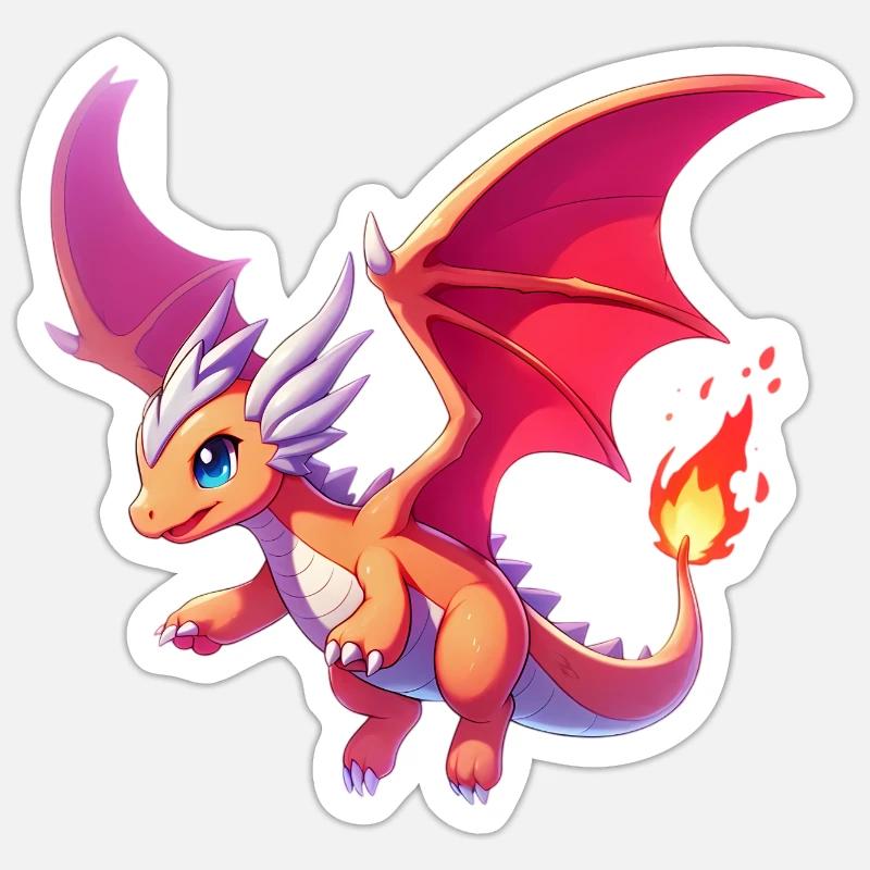Dragon - Sticker size S (10 x 10 cm) - white matte