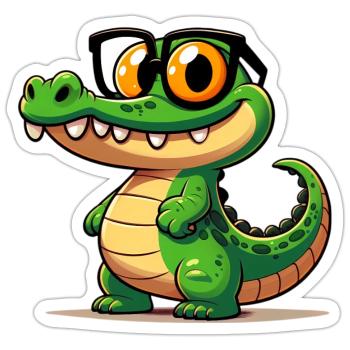 Alligator-Krokodil - Sticker Größe S (10 x 10 cm) - Mattweiß - Vorne