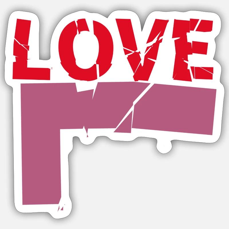 Amour - Sticker taille S (10 x 10 cm) - blanc mat