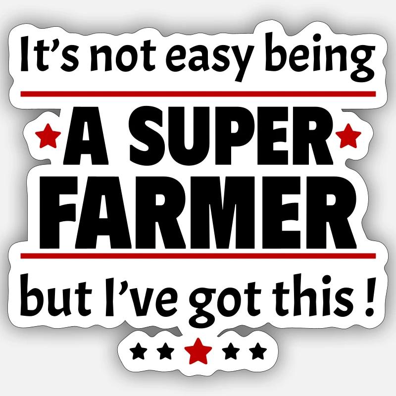 Nicht einfach, ein Super-Bauer zu sein! Sticker Größe S (10 x 10 cm)