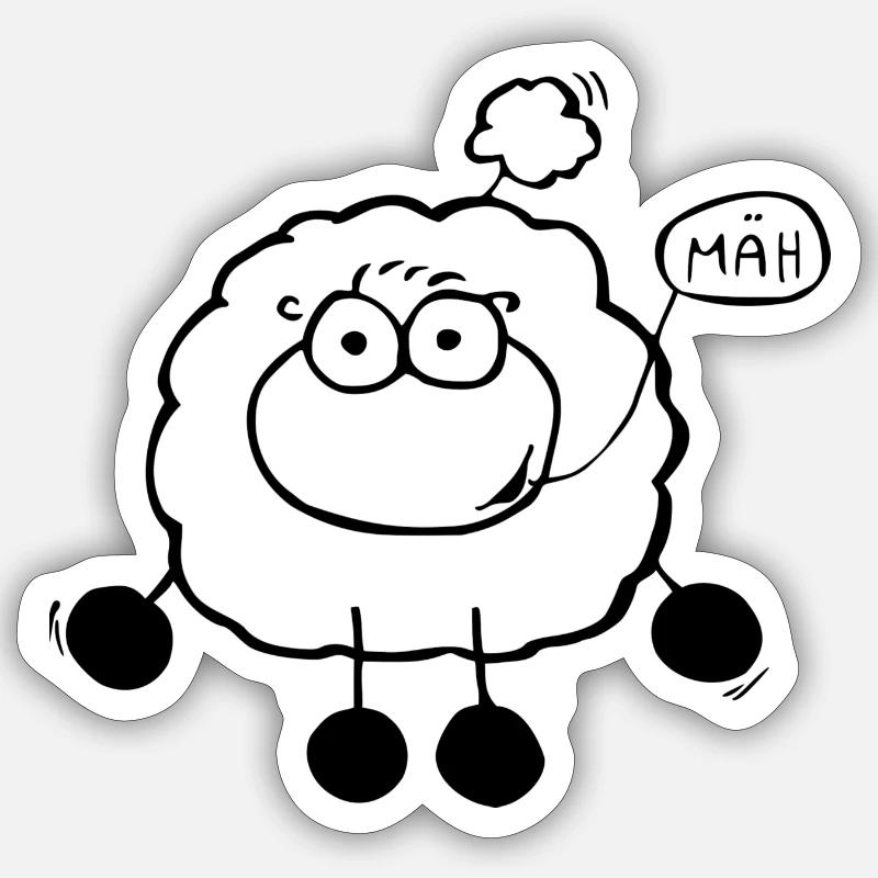 Moutons de course - Sticker taille S (10 x 10 cm) - blanc mat