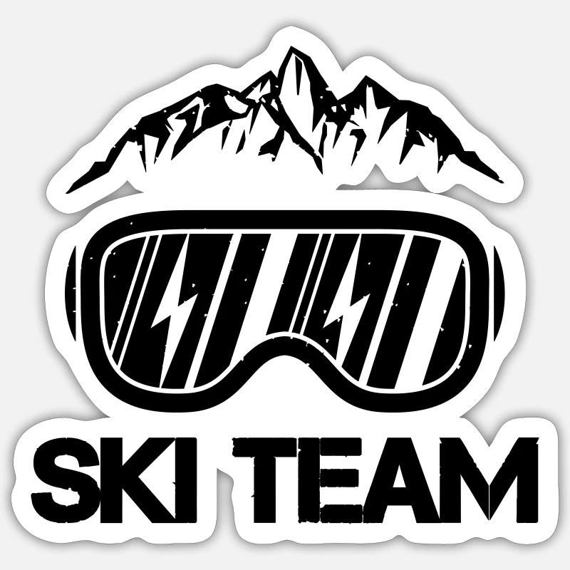 Ski Team - Sticker size S (10 x 10 cm) - white matte