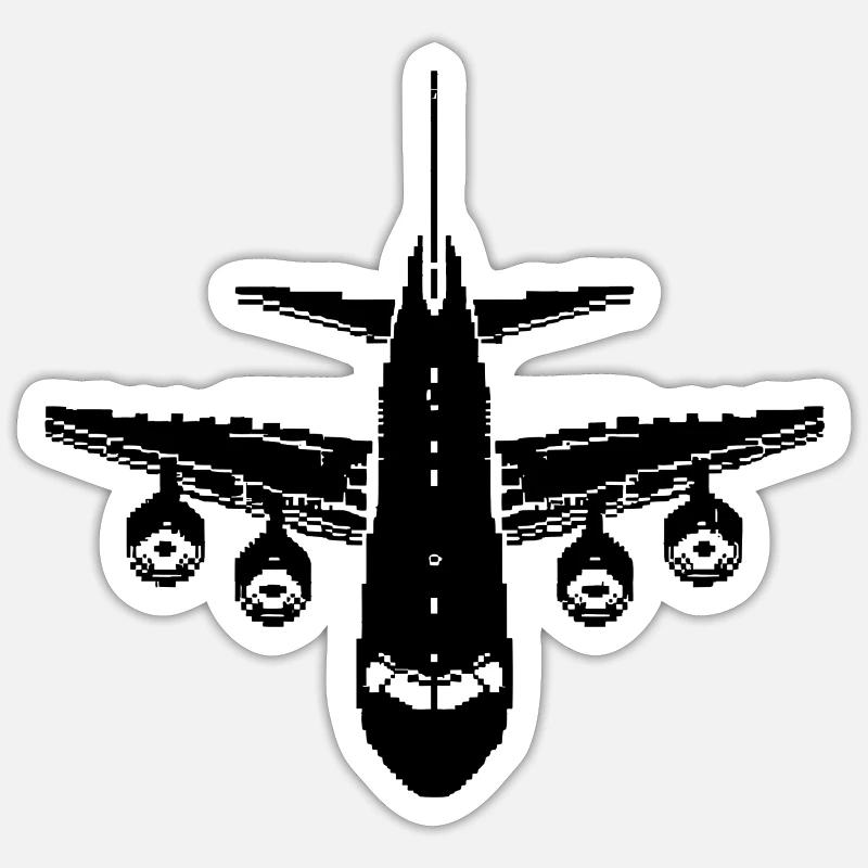 Airplane Pixel Graphics Sticker size S (10 x 10 cm)