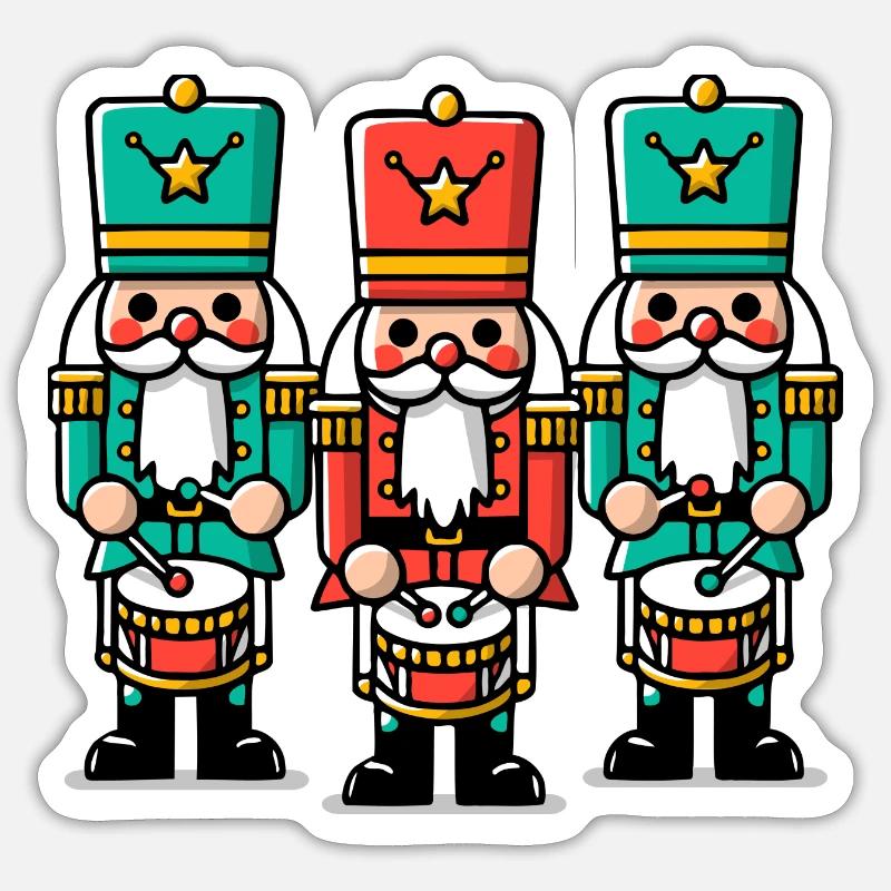 Casse-noisettes de Noël - Sticker taille S (10 x 10 cm) - blanc mat