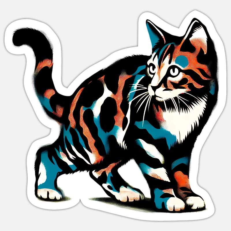 Cat - Sticker size S (10 x 10 cm) - white matte
