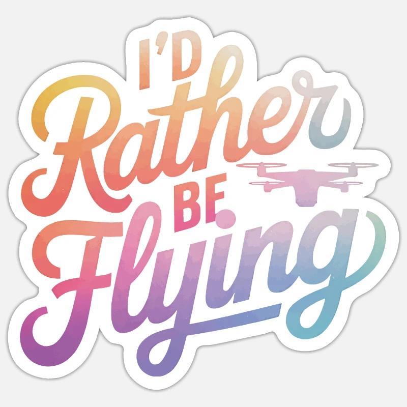 Dronen Pilot Quadrocopter Drone - Sticker Größe S (10 x 10 cm) - Mattweiß