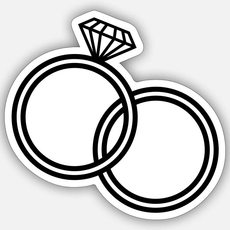wedding rings Sticker size S (10 x 10 cm)