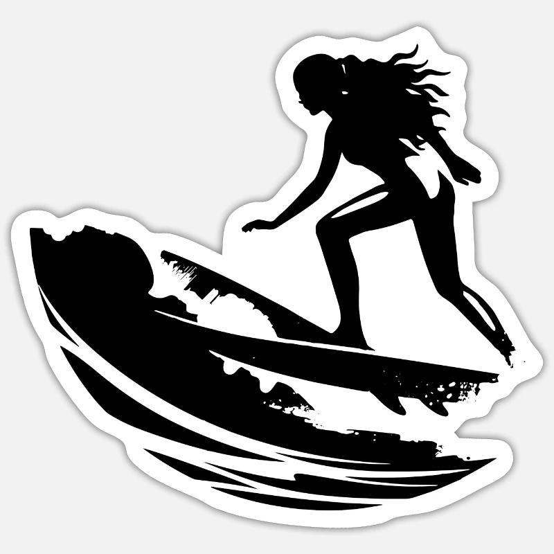 Surfeuse Sticker taille S (10 x 10 cm)