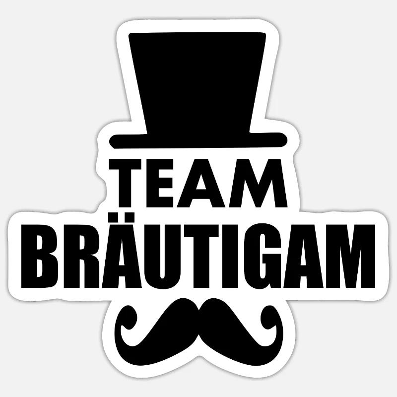 team bräutigam - Sticker Größe S (10 x 10 cm) - Mattweiß