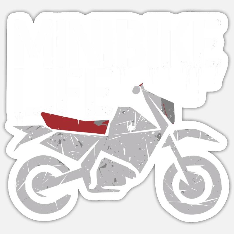 Für echte Minibike-Fans - Sticker Größe S (10 x 10 cm) - Mattweiß