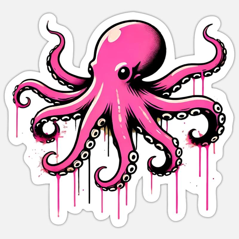 Pieuvre Sticker taille S (10 x 10 cm)