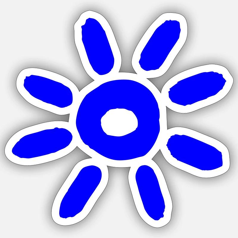 Blaue Sonne - Sticker Größe S (10 x 10 cm) - Mattweiß
