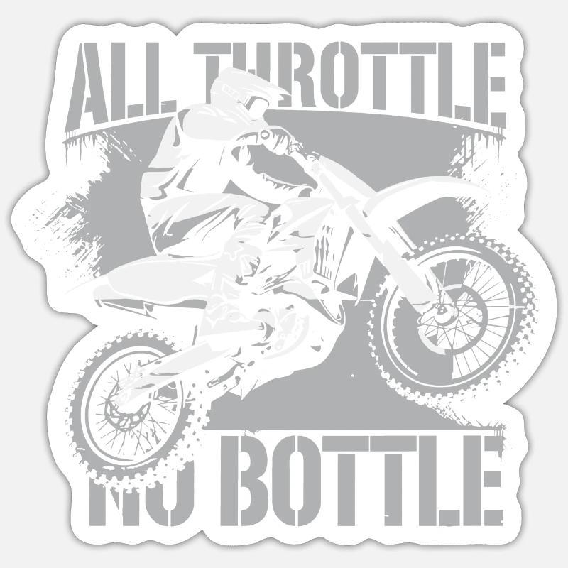 Motocross – Seul l’accélérateur complet compte - Sticker taille S (10 x 10 cm) - blanc mat
