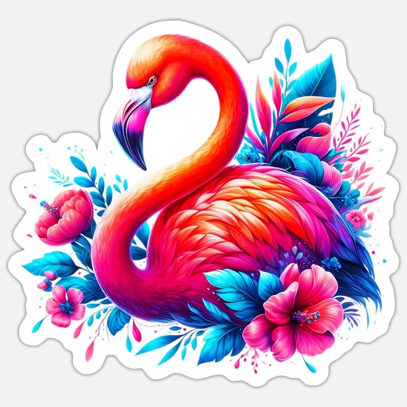 Flamingo - Sticker size S (10 x 10 cm) - white matte