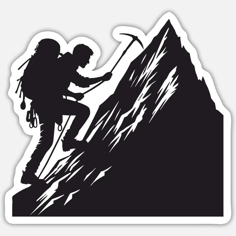 grimpeur - Sticker taille S (10 x 10 cm) - blanc mat