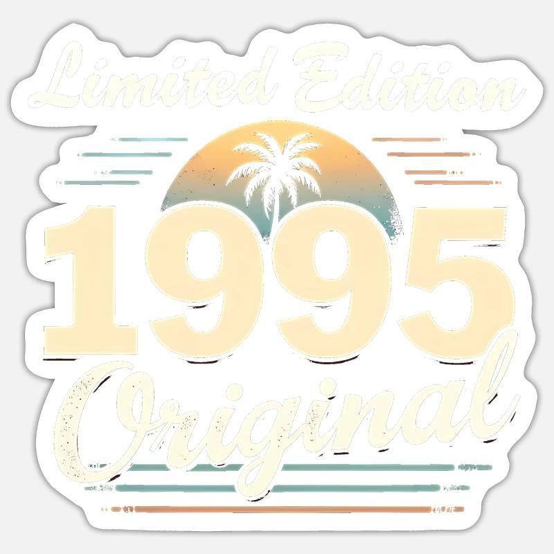 Millésime 1995 - 30 ans - Sticker taille S (10 x 10 cm) - blanc mat