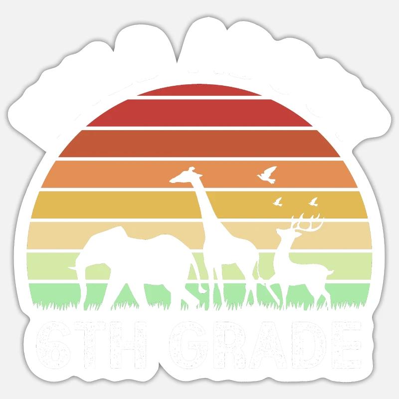 6ème - Sticker taille S (10 x 10 cm) - blanc mat