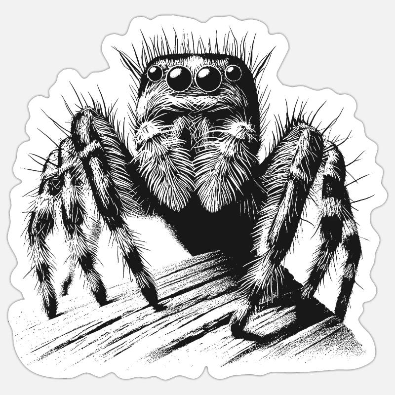 Jumping spider - Sticker size S (10 x 10 cm) - white matte