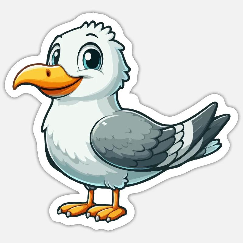 Möwe - Sticker Größe S (10 x 10 cm) - Mattweiß