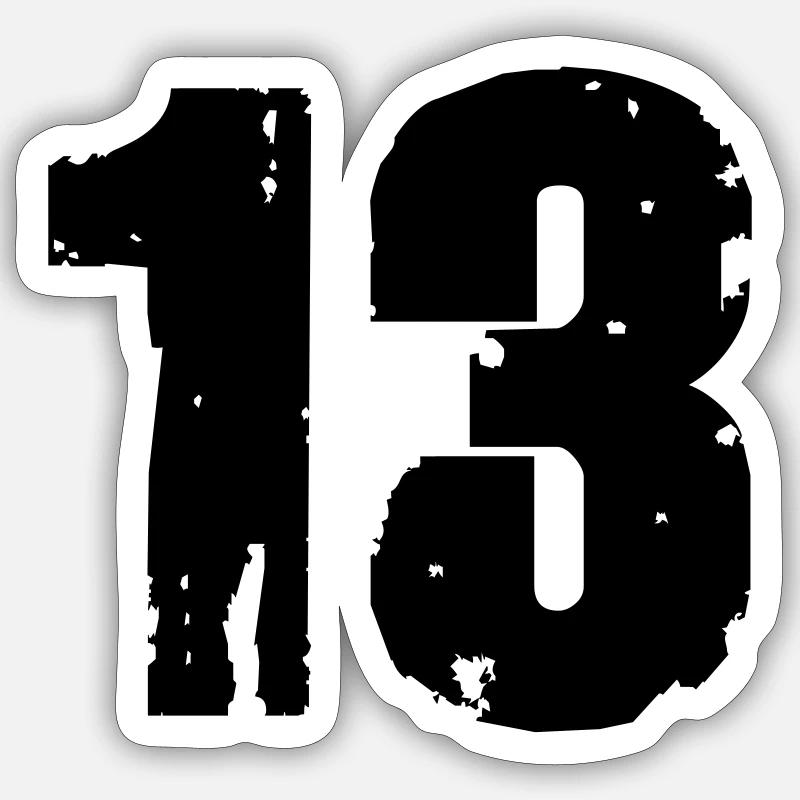 13 - Sticker Größe S (10 x 10 cm) - Mattweiß