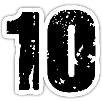 10 - Sticker Größe S (10 x 10 cm) - Mattweiß - Vorne