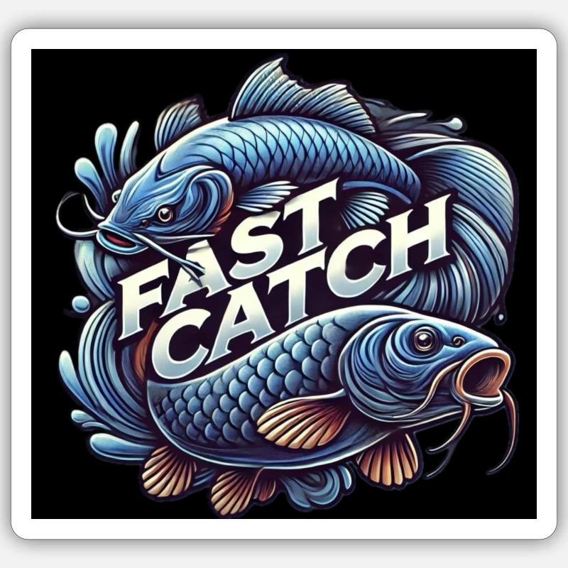 Fast Catch - Sticker Größe S (10 x 10 cm) - Mattweiß