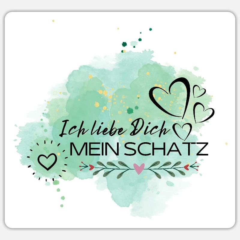 Je t’aime - Sticker taille S (10 x 10 cm) - blanc mat