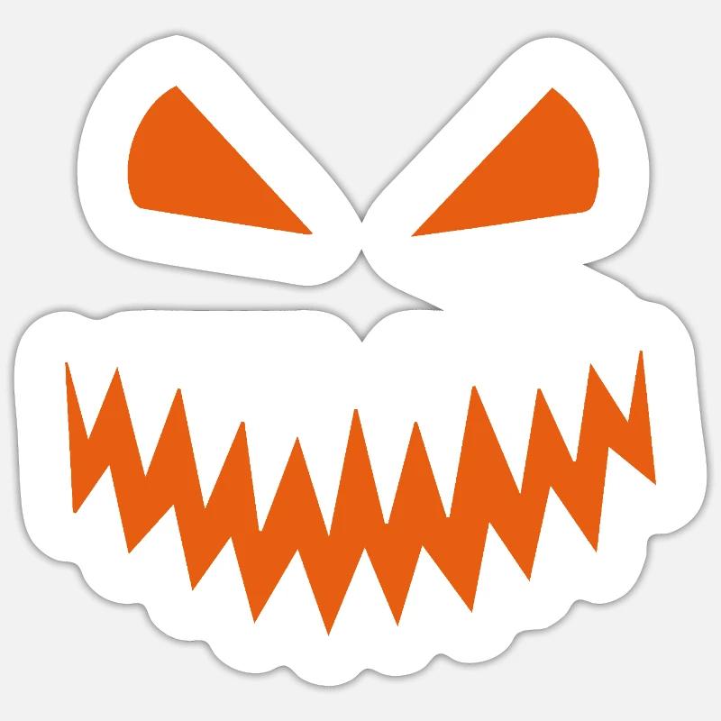 Visage effrayant d’Halloween - Sticker taille S (10 x 10 cm) - blanc mat