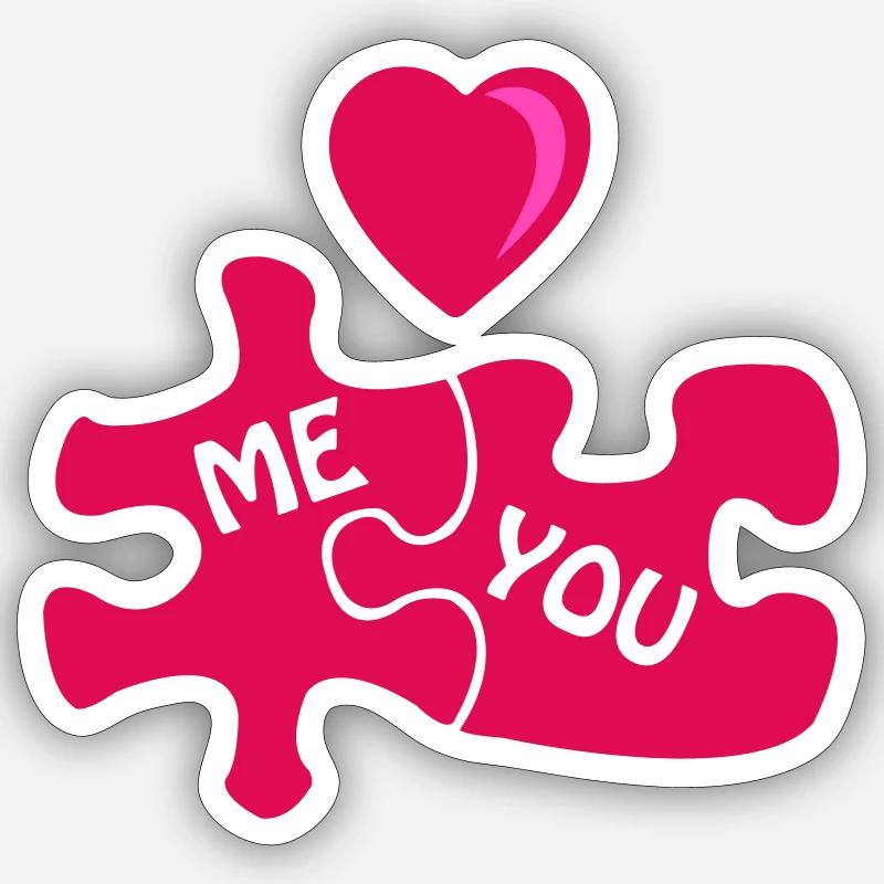 Puzzle Love Sticker size S (10 x 10 cm)
