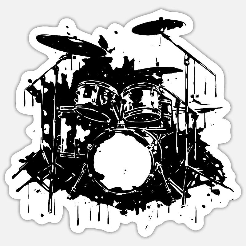 Percussion - Sticker taille S (10 x 10 cm) - blanc mat