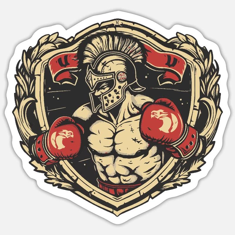 Spartan Boxer MMA - Sticker size S (10 x 10 cm) - white matte