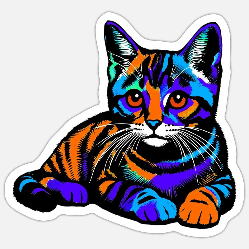 Cat - Sticker size S (10 x 10 cm) - white matte