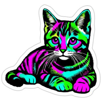 Cat - Sticker size S (10 x 10 cm) - white matte - Front